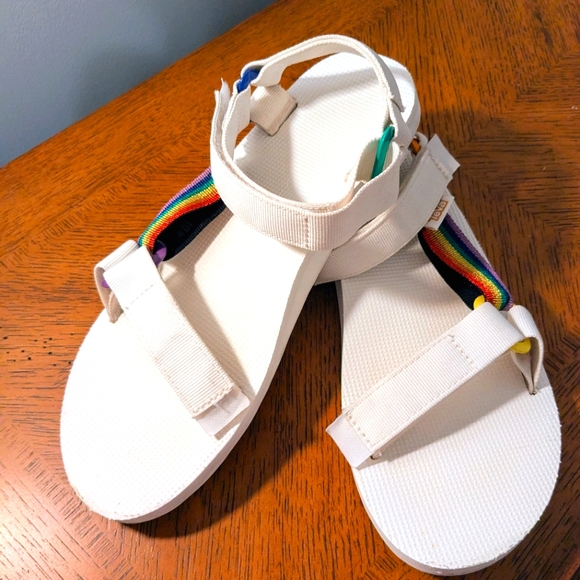 Teva Sport Sandal Original Universal Pride Rainbow White Men 10 Women11.5 Unisex - Picture 2 of 11
